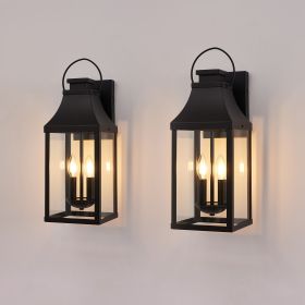 20'' Outdoor Wall Light,2-Pack Porch Light Outdoor Wall Sconce Lantern, 2-Light Modern Black Exterior Lighting Fixture Wall Mount 20'' Outdoor Wall Light,2-Pack Porch Light Outdoor Wall Sconce Lantern, 2-Light Modern Black Exterior Lighting Fixture Wall Mount