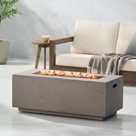 40" Outdoor 40,000 BTU Rectangular MgO Concrete Propane Fire Pit, Dark Grey (Tank Cover not Included) 40" Outdoor 40,000 BTU Rectangular MgO Concrete Propane Fire Pit, Dark Grey (Tank Cover not Included)